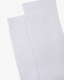 Focus on the rib of the white organic cotton blend  socks from Uskees.