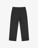 Full length back view of black twill 5016 commuter trousers with view of rear pockets and belt loops.