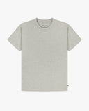 Front flat shot of Uskees light gray t-shirt for men on a white background.