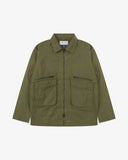 Uskees green men's jacket with two front pockets on a white background.